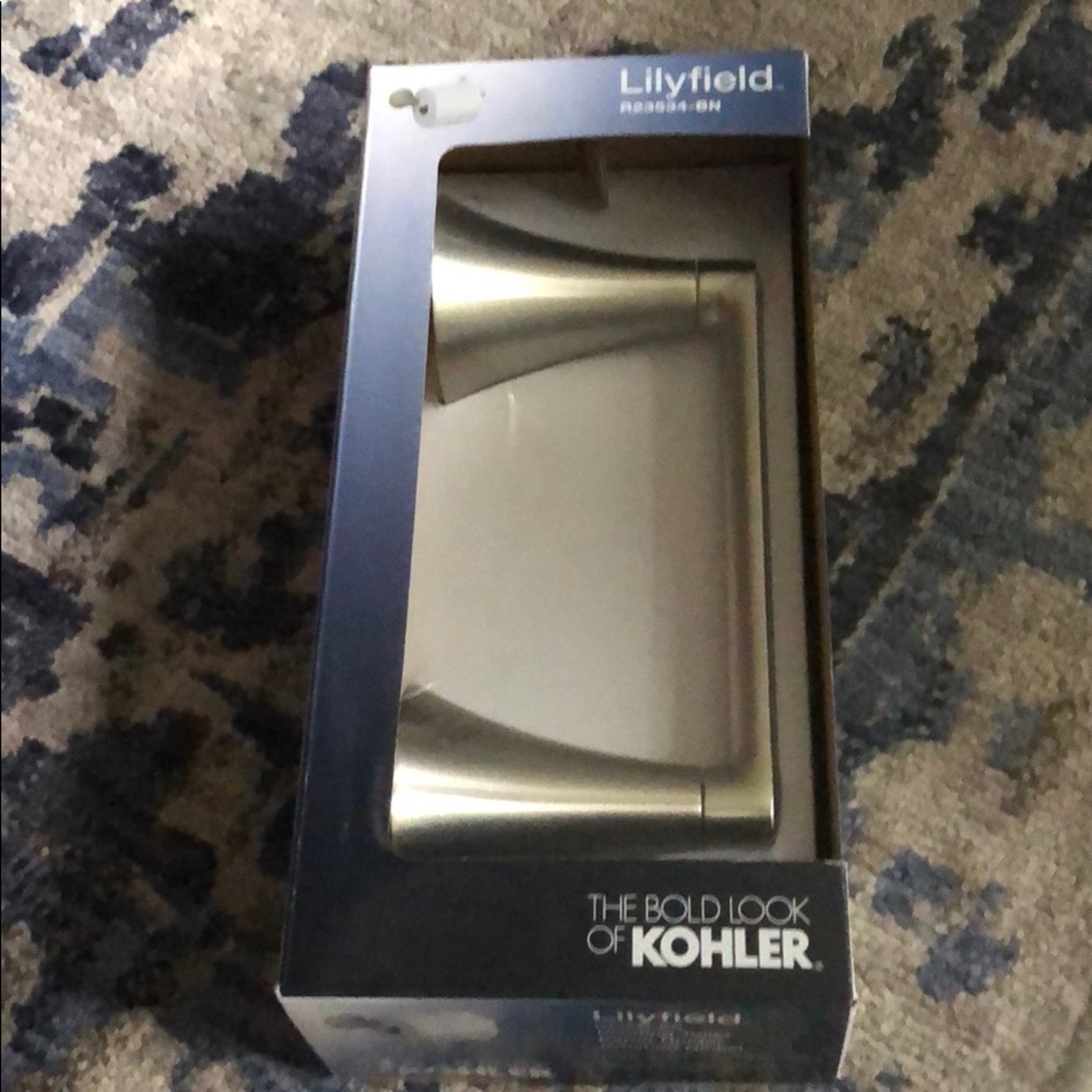Kohler Lilyfield brush nickel toilet paper holder